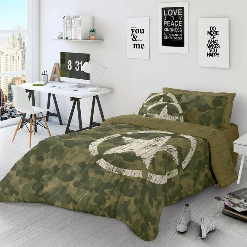 funda nordica juvenil camuflaje verde