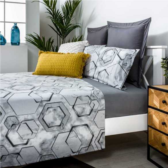 juego de sabanas marmol gris