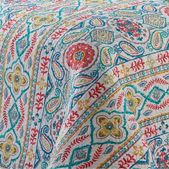 detalle colcha coral pop