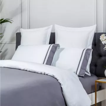 FUNDA NORDICA SATEN BLANCO Y GRIS 2