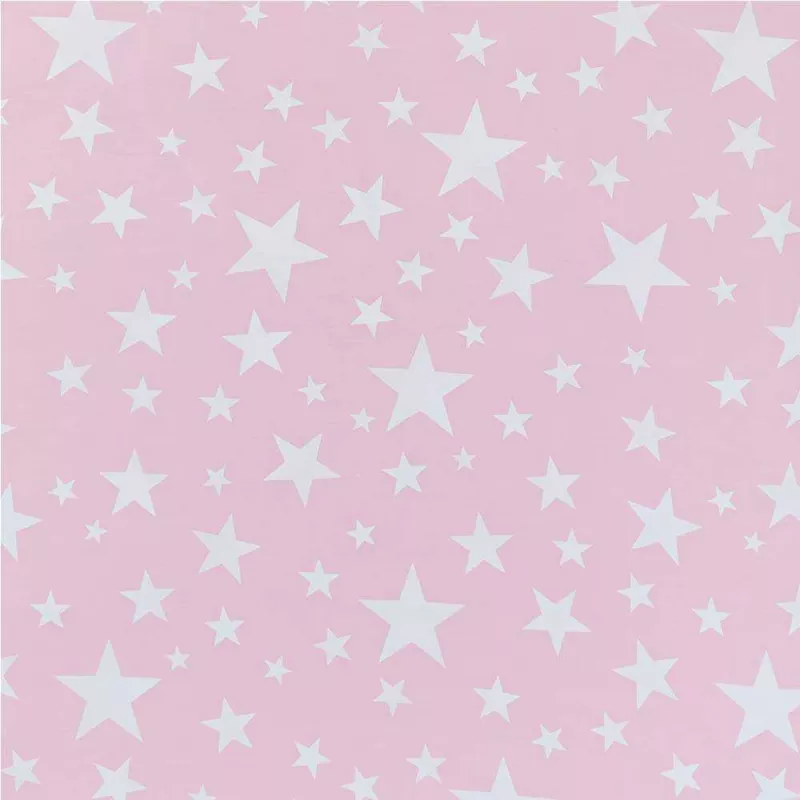 detalle juego de sabanas con estrellas rosa