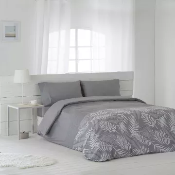 funda nordica algodon 100% gris