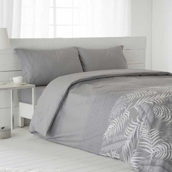 funda de edredon gris