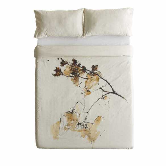 funda de edredon algodon beige