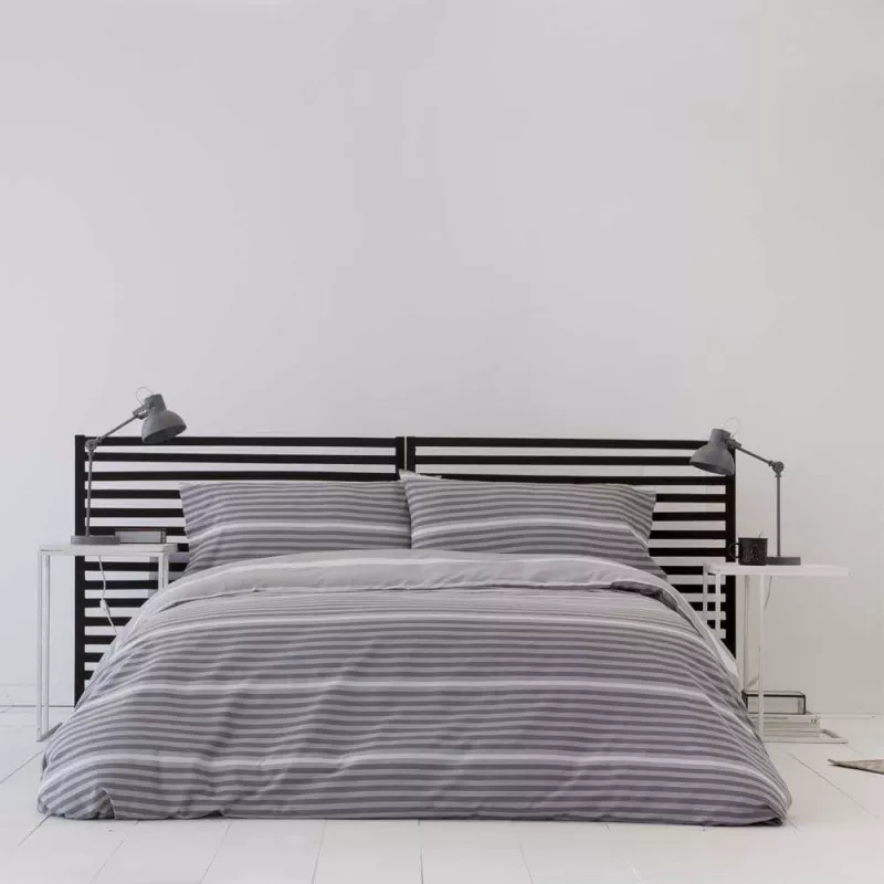 funda nordica reversible gris