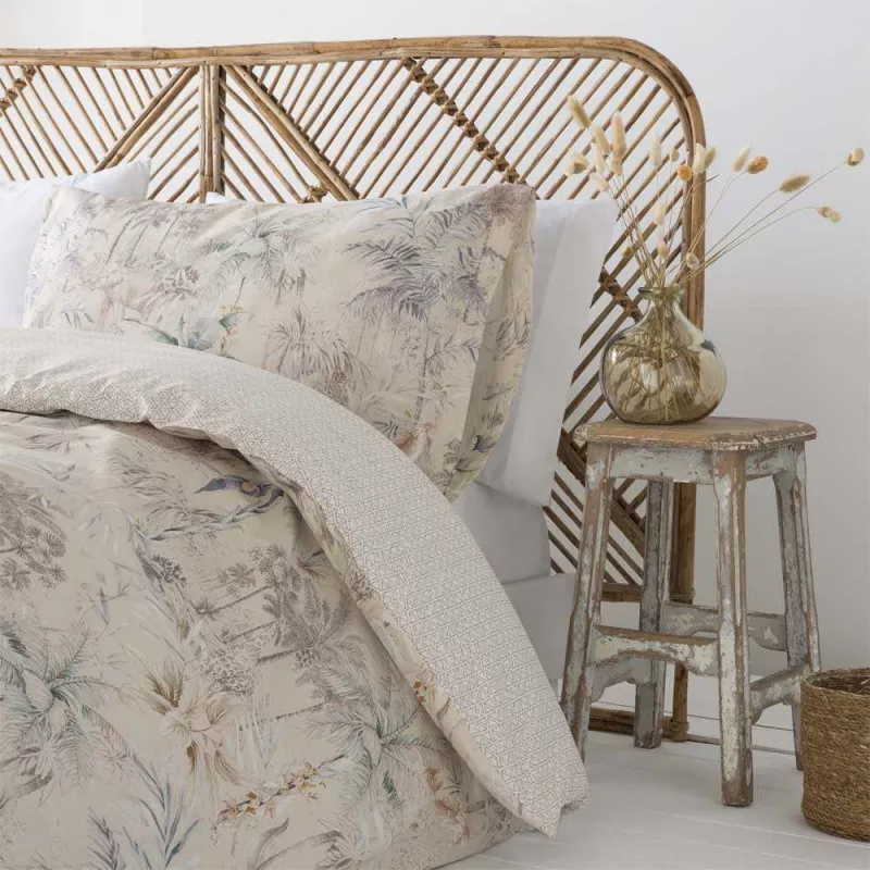 funda de edredón de algodón beige