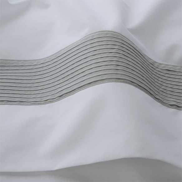 juego de cama con cenefa gris percal algodón 200 hilos