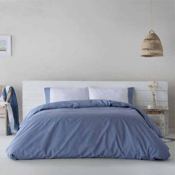 funda de edredón algodón orgánico azul