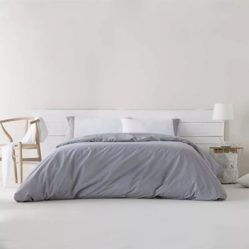 funda de edredón algodón orgánico gris
