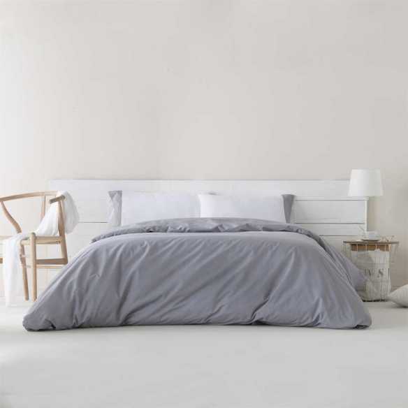 funda de edredón algodón orgánico gris