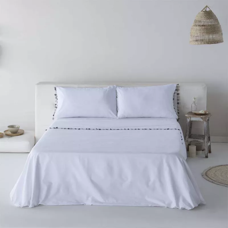 juego de sabanas algodón blanco