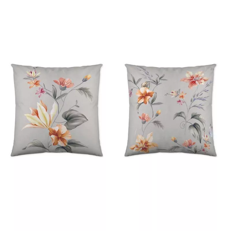 dos caras funda de cojín percal algodón gris 180 hilos