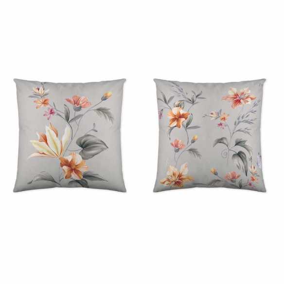 dos caras funda de cojín percal algodón gris 180 hilos