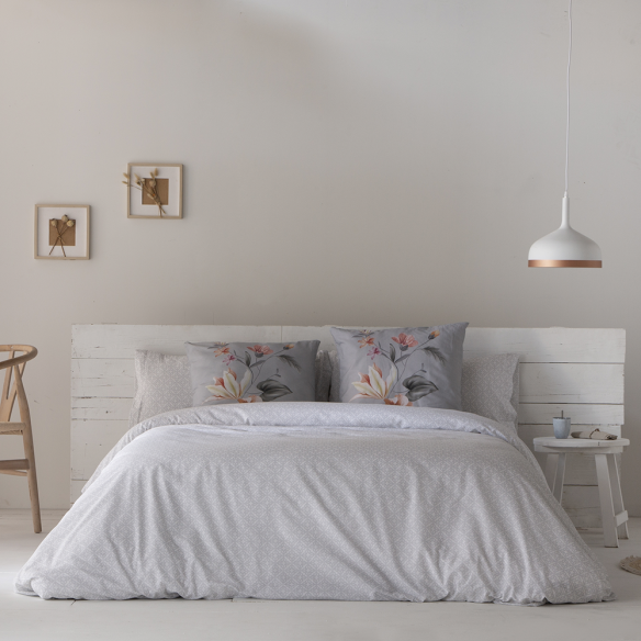 revés funda nórdica gris reversible