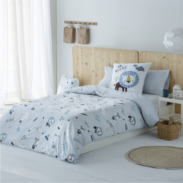 funda nórdica infantil gris