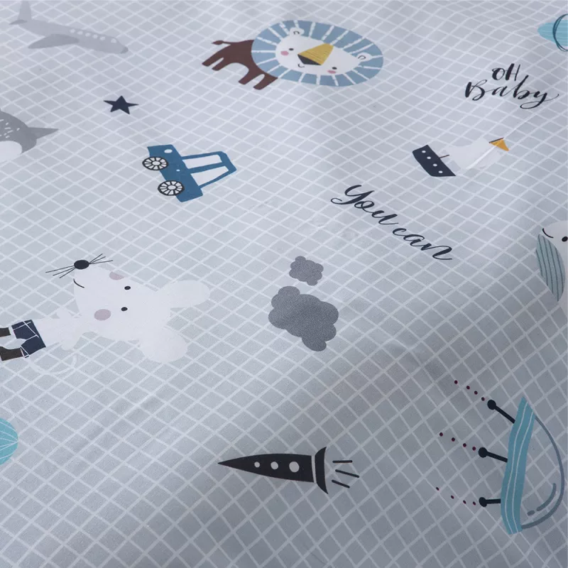 funda edredón algodón 180 hilos gris