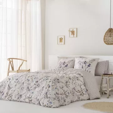 funda nórdica percal algodón beige 180 hilos