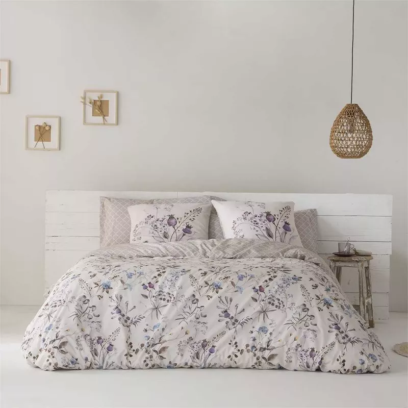 funda de edredón percal algodón 180 hilos beige