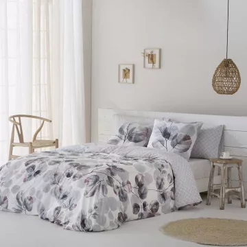 funda  nórdica percal algodón 180 hilos gris