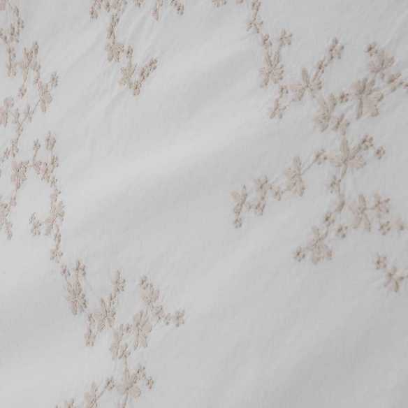 funda edredón bordada percal algodón beige