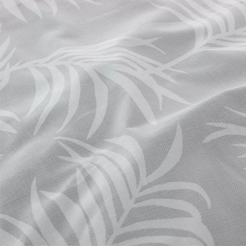 funda para edredón nórdico gris con hojas