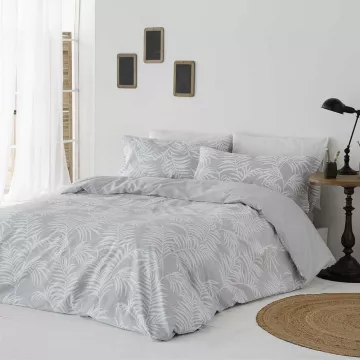 funda nórdica algodón orgánico gris