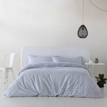 funda nórdica algodón rayas azul 2