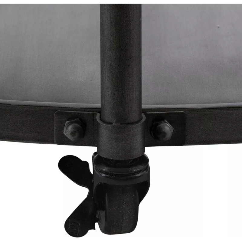 mesa con reloj madera y forja