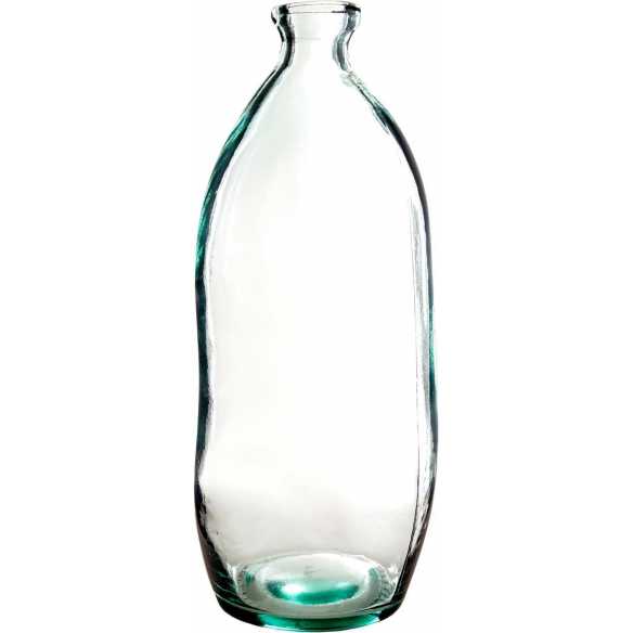 jarrón largo de cristal transparente