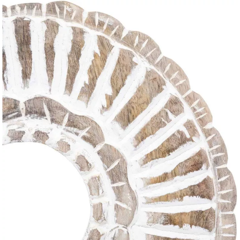 decoración en madera redondo beige