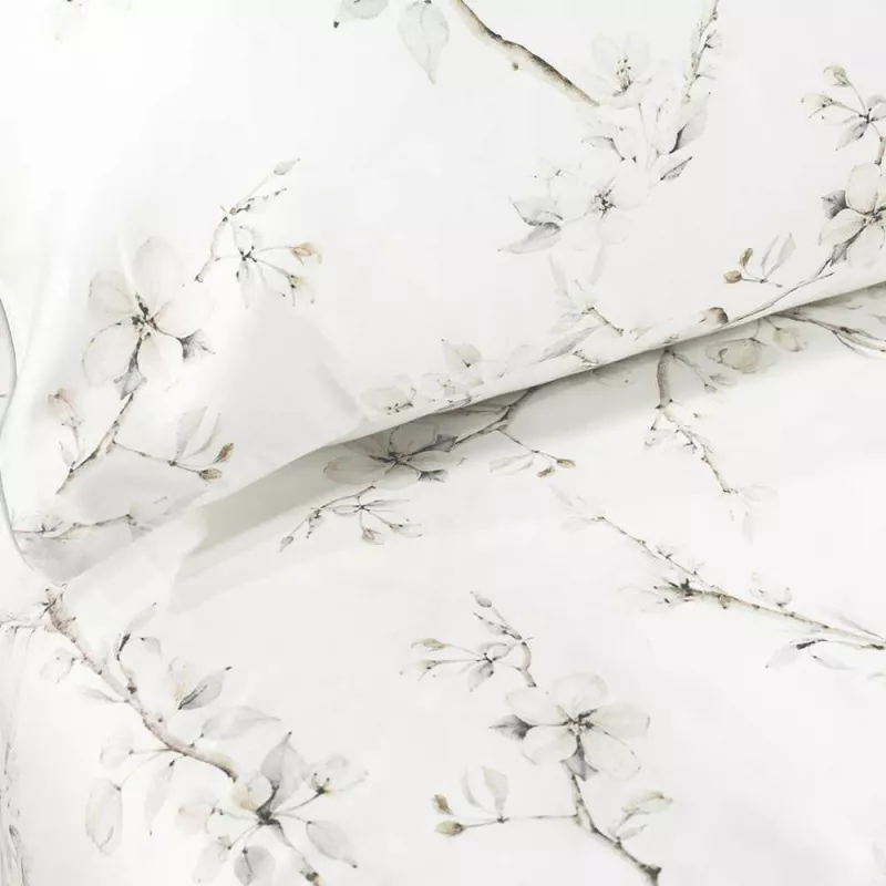 juego de cama estampado beige satén 200 hilos