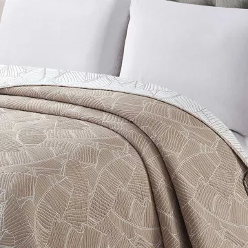 colcha de verano reversible beige 2