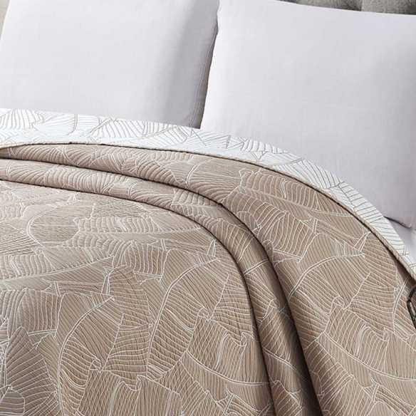 colcha de primavera verano otoño beige reversible