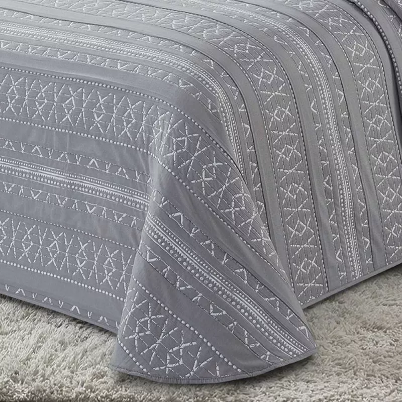 colcha reversible gris verano