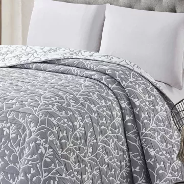colcha bouti gris reversible para todos los tamaños de cama 2