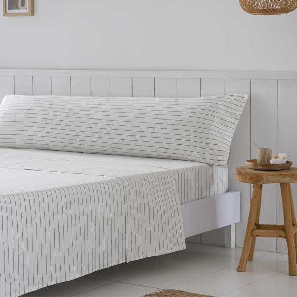 juego de sábanas beige algodón