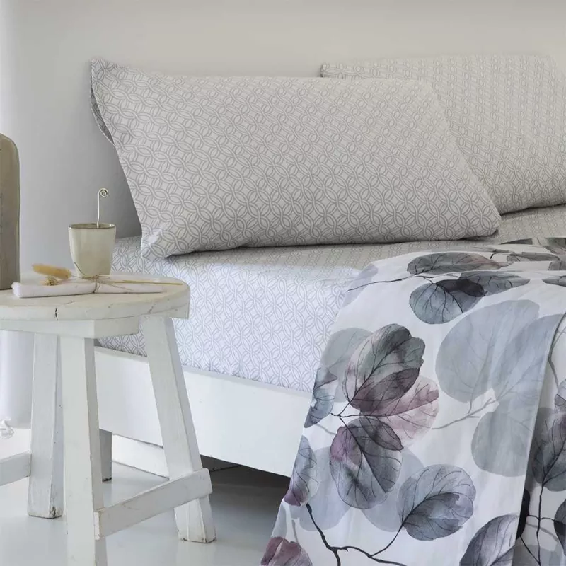 Juego para cama todos los tamaños satén algodón 200 hilos gris