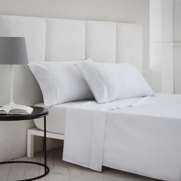 juego de sábanas satén 400 hilos blanco