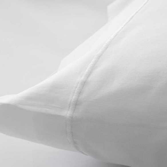detalle  juego de sábanas satén 400 hilos blanco