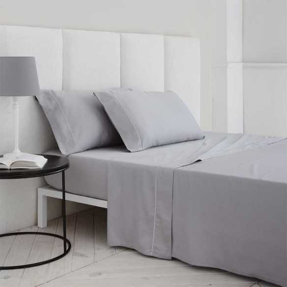 juego de sábanas satén 400 hilos gris