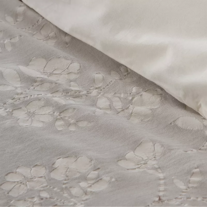 funda nórdica algodón jacquard gris 200 hilos elegante