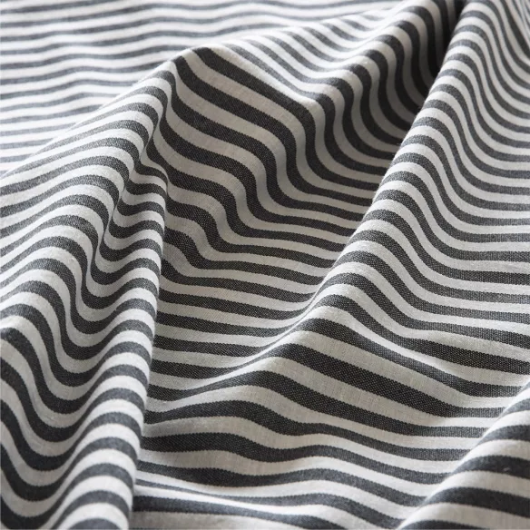 funda nórdica a rayas azul de algodón