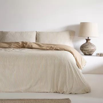 funda nórdica algodón 180 hilos reversible mostaza 2