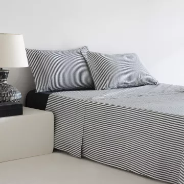 juego de sábanas algodón 180 hilos azul