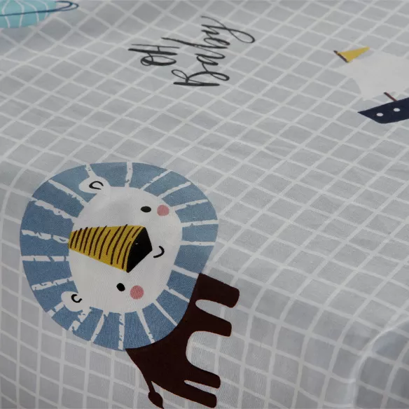 juego de cama juvenil infantil percal algodón 180 hilos gris