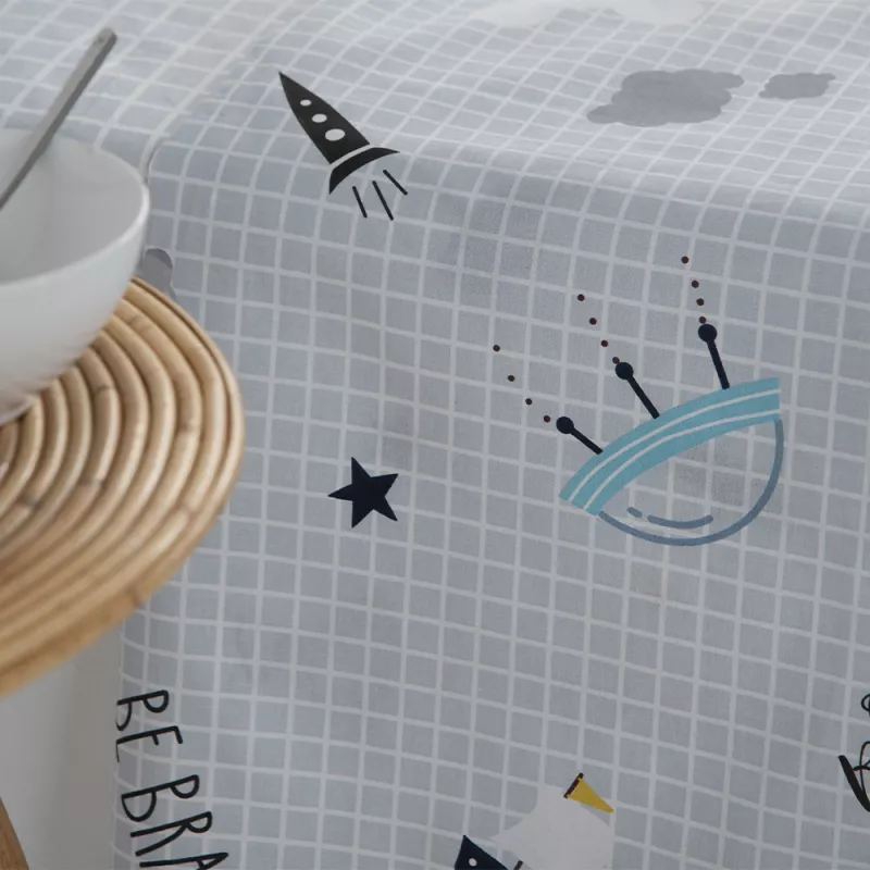 juego de sábanas infantil percal algodón 180 hilos gris