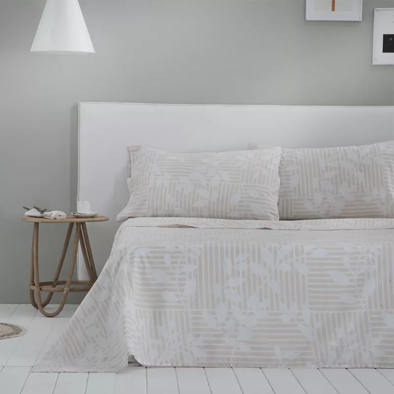 juego de cama beige algodón poliéster