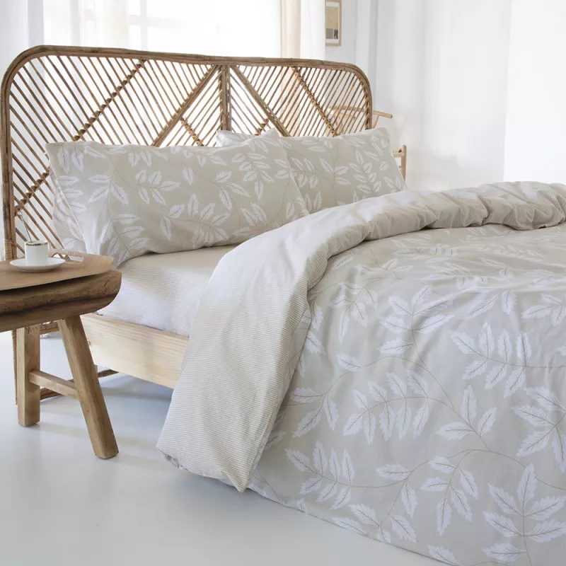 funda para relleno nórdico algodón orgánico beige reversible