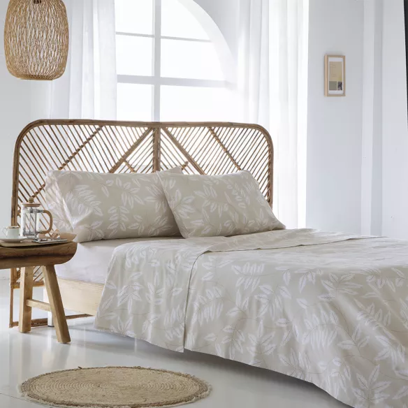 juego de sábanas algodón orgánico beige