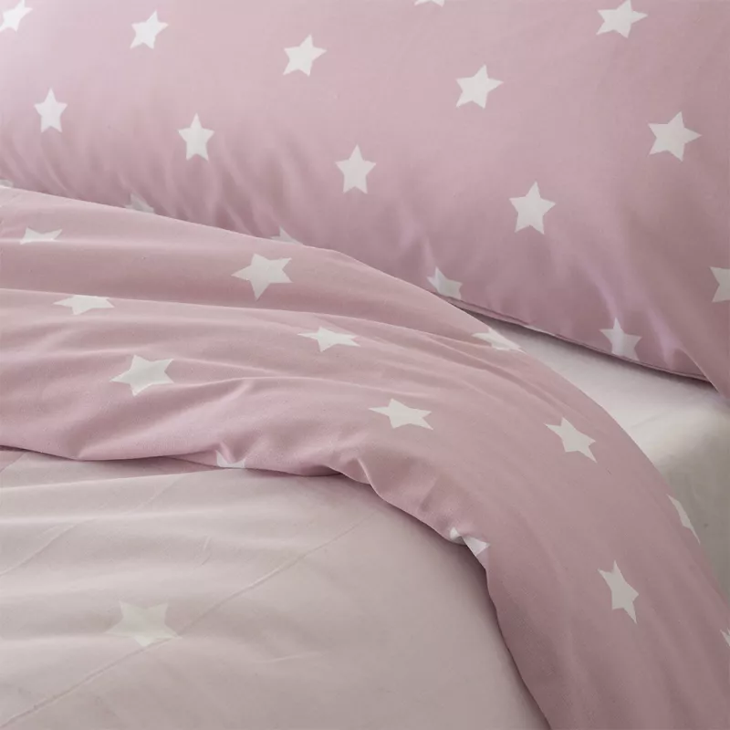 COTTON ARTEAN - Funda nórdica infantil juvenil reversible KATUA rosa cierre con botones